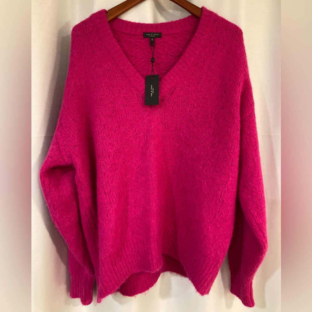 Rag & Bone fuchsia oversized comfy sweater